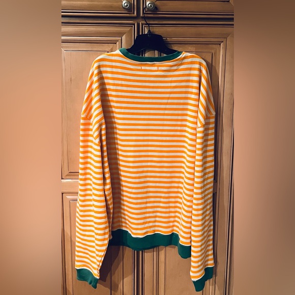 NWOT Free People Classic Stripe Oversized Crewneck Sweatshirt - Picture 6 of 11